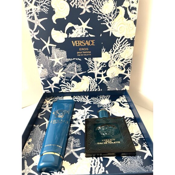 Versace Eros Pour Homme 100ml EDT + 150ml Shower Gel Gift Set Men’s Fragrance - Picture 2 of 6
